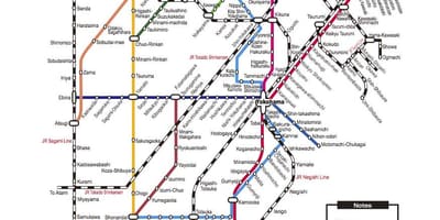 Tokyo Yokohama trein kaart